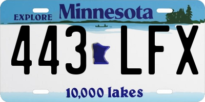 MN license plate 443LFX