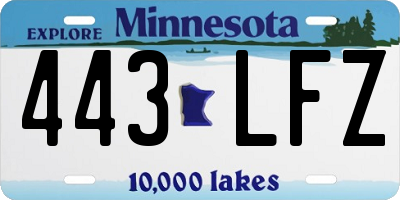 MN license plate 443LFZ