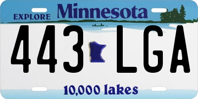 MN license plate 443LGA