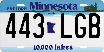 MN license plate 443LGB