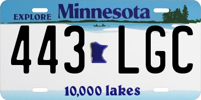 MN license plate 443LGC