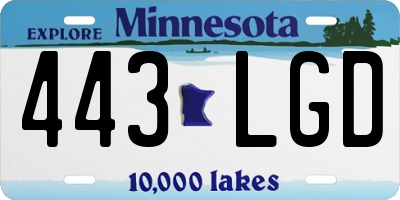 MN license plate 443LGD