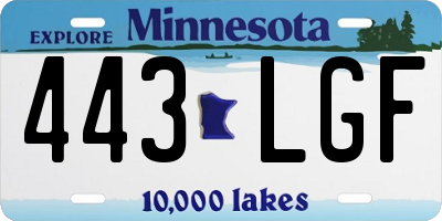 MN license plate 443LGF