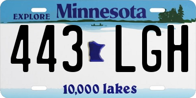 MN license plate 443LGH