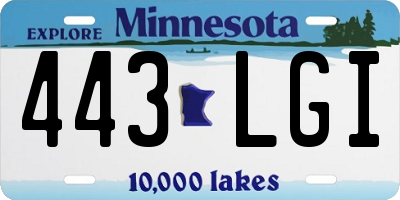 MN license plate 443LGI