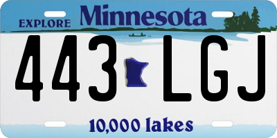 MN license plate 443LGJ