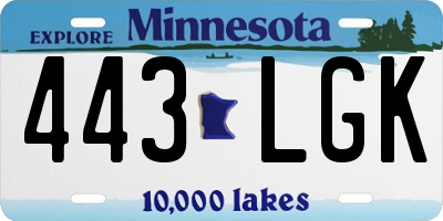 MN license plate 443LGK
