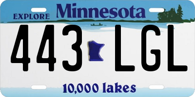 MN license plate 443LGL