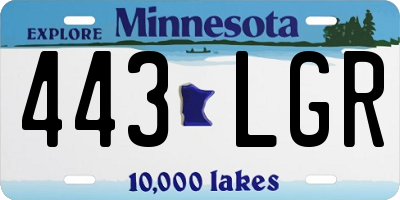 MN license plate 443LGR