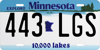 MN license plate 443LGS