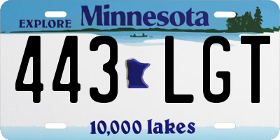 MN license plate 443LGT