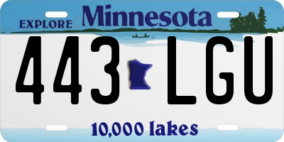MN license plate 443LGU