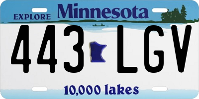 MN license plate 443LGV