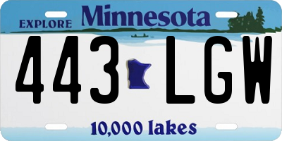 MN license plate 443LGW