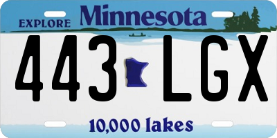MN license plate 443LGX