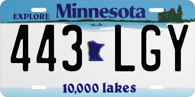 MN license plate 443LGY