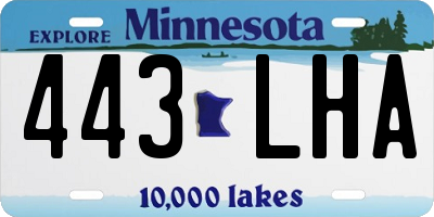 MN license plate 443LHA