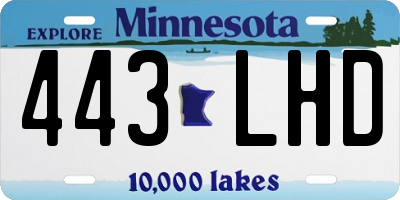MN license plate 443LHD