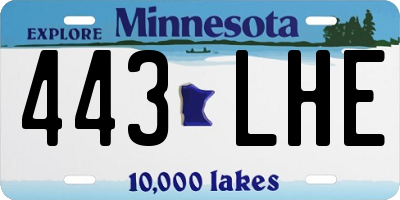 MN license plate 443LHE