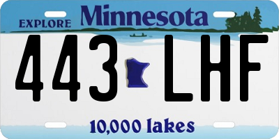 MN license plate 443LHF