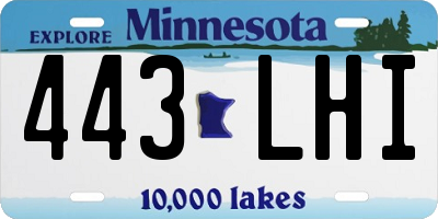 MN license plate 443LHI