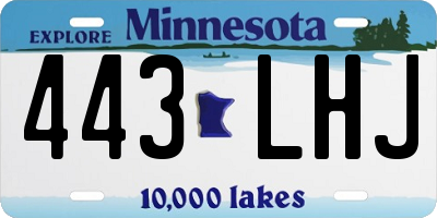 MN license plate 443LHJ