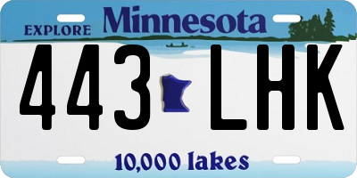 MN license plate 443LHK