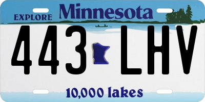 MN license plate 443LHV