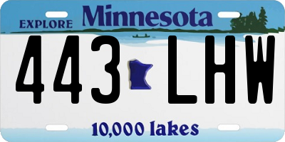 MN license plate 443LHW