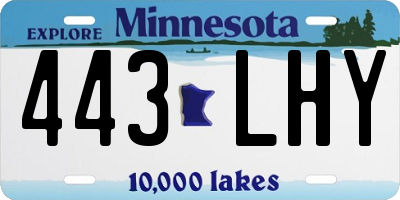 MN license plate 443LHY