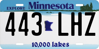 MN license plate 443LHZ