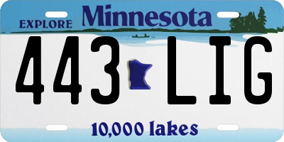 MN license plate 443LIG