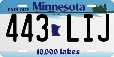 MN license plate 443LIJ