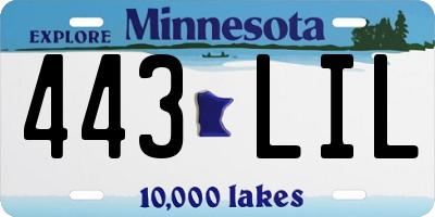 MN license plate 443LIL