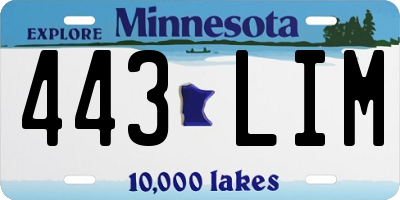 MN license plate 443LIM