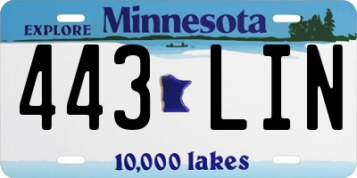 MN license plate 443LIN
