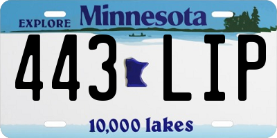 MN license plate 443LIP