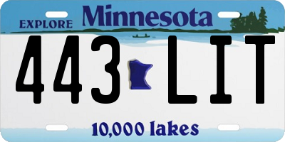 MN license plate 443LIT