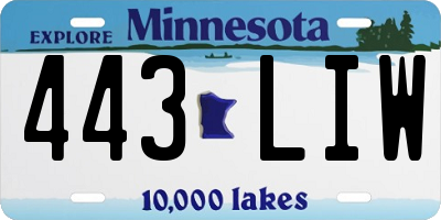 MN license plate 443LIW