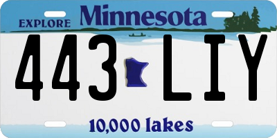 MN license plate 443LIY