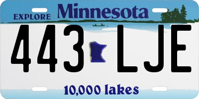 MN license plate 443LJE