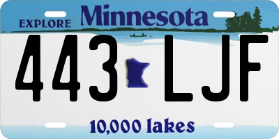 MN license plate 443LJF