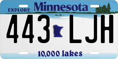 MN license plate 443LJH