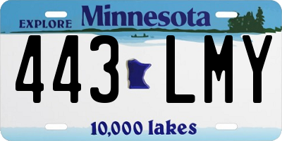 MN license plate 443LMY