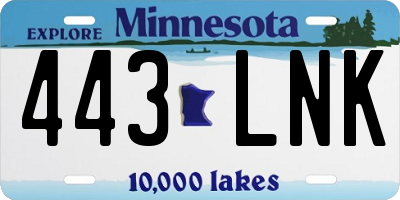 MN license plate 443LNK