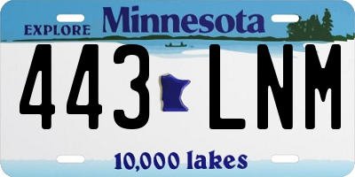 MN license plate 443LNM