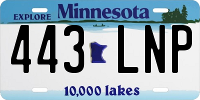 MN license plate 443LNP