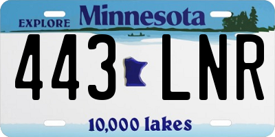MN license plate 443LNR