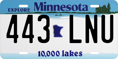 MN license plate 443LNU