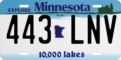 MN license plate 443LNV